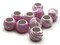 10 17mm Large Hole Macrame Pink Marbleized Round Plastic Beads